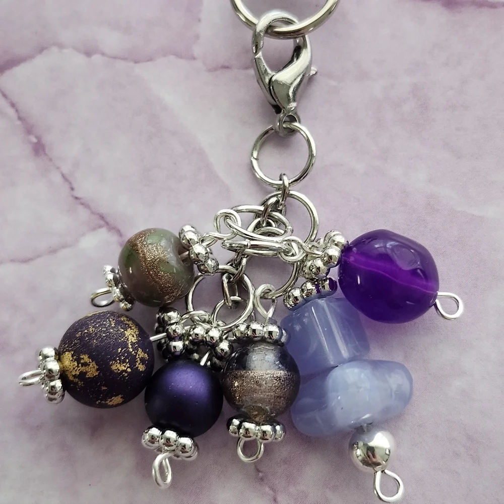 Cell Phone Charm Purple Handmade